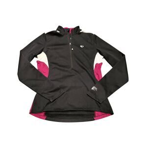 Pearl Izumi Women's Medium Zip Long Sleeve Running Training Top Black Purple